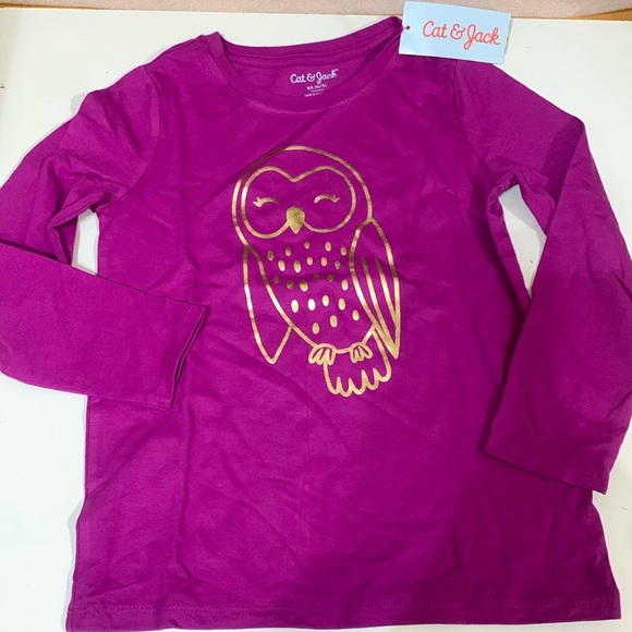 Cat & Jack Other - Cat and Jack XS 4-5 Girls Long Sleeve Purple T-Shirts NWT